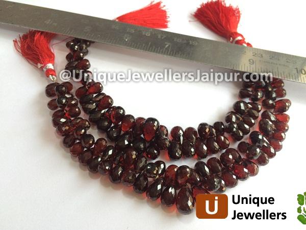 Garnet Far Faceted Drop Beads